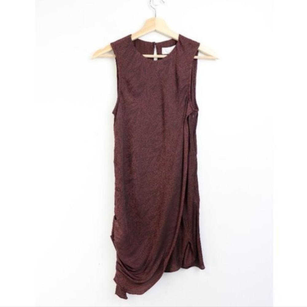 L'Academie The Grazielle Mini Dress Size XXS  Maroon Burgundy Brown - Picture 3 of 7